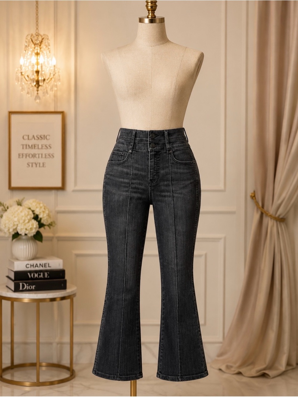 White House Black Market Dark Gray High-Rise Flare Jeans - Women